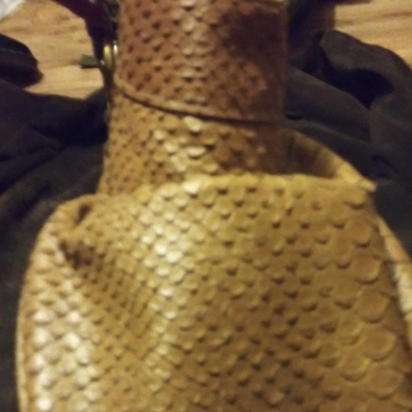 Henri Bendel Large Bag  chain detail double on straps Milliner Shopper Snake - Picture 3 of 11